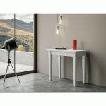 ITAMOBY - CONSOLE EXTENSIBLE 90X40/308 CM EMPIRE FRÊNE BLANC