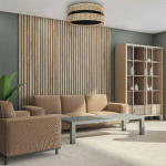 DUOLLA PLAFONNIER BIG DUO EN ROTIN, BEIGE/NOIR
