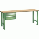 ÉTABLIS VERT 2000X800X850 CAP. 500KG ET 3 TIR. 75KG - LISTA