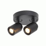 FREELIGHT SPOT POUR PLAFOND RAZZA, NOIR, Ø 26,5 CM, À 2 LAMPES, MÉTAL