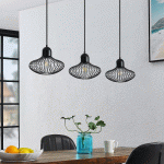 LINDBY JUSTINOS SUSPENSION À 3 LAMPES, NOIR