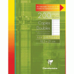 LOT DE 5 - COPIES DOUBLES SOUS ÉTUI 16,5X21CM 200 PAGES NON PERFORÉES LIGNÉ + MARGE - BLANC