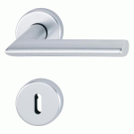 POIGNÉE DE PORTE DOUBLE SUR ROSACES RONDES STOCKHOLM FINITION ARGENT - CLÉ L