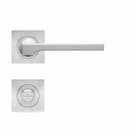 POIGNÉES DE PORTE SUR ROSACES CARRÉES SÉRIE ER 57Q SOHO - INOX SATINÉ - CONDAMNATION KARCHER DESIGN