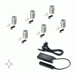 SPOT LED - ENCASTRABLE - 12 V - ALUMINIUM - KIT DE 6 - ALCOR EMUCA