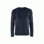 T-SHIRT DE TRAVAIL CÔTELÉ UNI À MANCHES LONGUES 3314 - BLEU MARINE FONCÉ - XS BLAKLADER