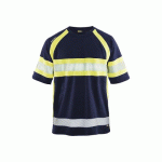T-SHIRT HAUTE-VISIBILITÉ ANTI-UV 3337 - BLEU MARINE ET JAUNE FLUO - 4XL BLAKLADER
