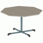 TABLE BANDANA OCT Ø120 T5 PC STR POLY. ÉRABLE G. BEIGE/LAGON - MOBIDECOR