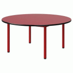 TABLE MALIBU Ø 120 T2 4P STRA ROUGE U321/NOIR ROUGE 3020
