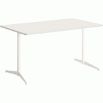 TABLE TAMARIS 160 X 80 PL.BLANC/BLANC PIET.SABLE/TRANSP.