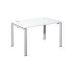 BUREAU DROIT E-LINK - L. 120 X P. 80 CM - PLATEAU BLANC - 4 PIEDS ALUMINIUM