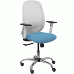CHAISE DE BUREAU CILANCO BRAS RÉGLABLE CHROMÉ-BLEU CIEL - PIQUERAS Y CRESPO