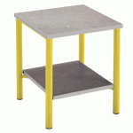 CHEVET TABOURET ALBA 38X38X46 CM BÉTON/JAUNE - MANUTAN COLLECTIVITÉS