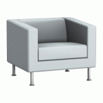 FAUTEUIL ODEL - TISSU GRIS CLAIR, PIEDS MÉTAL