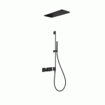 KIT DE DOUCHE THERMOSTATIQUE ET ENCASTRÉ BLOCK SYSTEM AVEC FERMETURE ET RÉGLAGE DU DÉBIT (2 VOIES) - TRES 20735210NM NOIR MAT