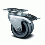 ROULETTE PIVOTANTE À FREIN - DOUBLE GALET - FINITION ZINGUÉE - DIAMÈTRE 50 MM TENTE