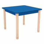 TABLE CLASSIK CARRÉE RÉGLABLE T0 À T3 - BLEU/HÊTRE - MANUTAN COLLECTIVITÉS