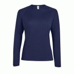 TEE-SHIRT PERSONNALISABLE MANCHE LONGUE DESPORT FEMME EN POLYESTERFRENCH MARINE