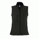 VESTE SANS MANCHE FEMME ZIPPÉE SOFTSHELL EN POLYESTER NOIR
