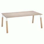 BUREAU MANAGER ECLA L 200 X P 100 CM CHÊNE CLAIR PIÈTEMENT MÉTAL ET BOIS