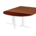 EXTENSION DEMI-LUNE ACTUAL L. 160 X 60 CM - PLATEAU WENGÉ - PIED TUBE ROND BLANC