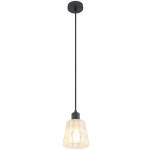 LAMPE SUSPENDUE JARINA NOIR TRANSPARENT E27 1X MAX 40W L: 150CM H: 12CM Ø12.5CM DIMMABLE