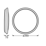 LEDVANCE ORBIS DUBLIN PLAFONNIER LED ARGENT 39CM