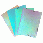 LOT DE 10 - CHEMISES À ÉLASTIQUES 3 RABATS PP CANDY TIDY - A3 - COULEURS ASSORTIES