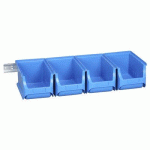 LOT DE 2 - JEU DE 4 BACS À BEC AVEC RAIL MURAL PROFIPLUS 3/5, BLEU