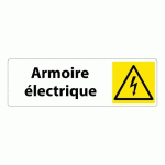 LOT DE 2 - PANNEAU DANGER - PICTOGRAMME ARMOIRE ÉLECTRIQUE - W012 - ISO 7010 250 X 80 MM BLANC