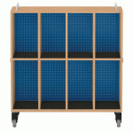 MEUBLE BAS SHIFT+ LANDSCAPE MÉLA POUR CARTABLES 8 CASES - CHÊNE - BLEU SAPHIR - MANUTAN COLLECTIVITÉS