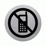 PICTOGRAMME 'THE BADGE' PORTABLE INTERDIT, ARGENT - LOT DE 5