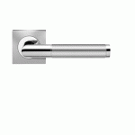 POIGNÉES DE PORTE SUR ROSACES CARRÉES ER 34Q RIO STEEL -POLI SATINÉ -BEC DE CANE KARCHER DESIGN