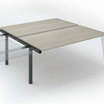 PÔLE DE 2 BUREAUX DROITS CHÊNE GRIS L 180 X P 166 CM, PIÉTEMENT MÉTAL ANTHRACITE - ARCH - ELÉMENT SUIVANT