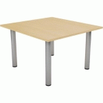 TAB. CONF. ELGA PIED TUBE 120X113 CM PLT MÉLAMINÉ HÊTRE/ALU - MBA