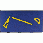 TABLEAU SIMPLE 1 X 2 M - ÉMAILLÉ BLEU - CADRE ALUMINIUM ANODISÉ - MANUTAN COLLECTIVITÉS