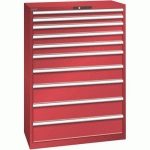 ARMOIRE 10 TIROIRS 1023X572X1450MM-CHARGE 75KG-ROUGE - LISTA