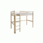 PACK LIT MEZZANINE TED + MATELAS  BOIS NATUREL 90X190 CM/OPT:MATELAS FEEVAH HR