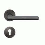 POIGNÉES DE PORTE SUR ROSACES RONDES SÉRIE ER 54 MONTANA - GRIS TITANIUM - CLÉ I KARCHER DESIGN