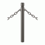 POTELET AGGLO Ø 76 MM CHAINES 2 ANNEAUX - ZINC GRIS PROCITY - PROCITY