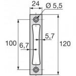 STREMLER KIT 2 GÂCHES H/B INOX LARGEUR 24MM ÉPAISSEUR 2.5MM