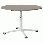 TABLE MALIBU Ø 120 T3/T6 PC STR ABS GRIS U727/BLC 9016