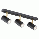 ARGON SPOT POUR PLAFOND LUND NOIR, À TROIS LAMPES