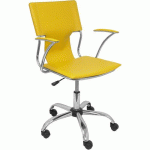 CHAISE BOGARRA SIMILICUIR ET ACCOUDOIRS FIXES JAUNE - FOROL