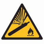 LOT DE 2 - PANNEAU DANGER W029 - BOUTEILLE SOUS PRESSION - NORME ISO 7010 PVC 2 MM 200 MM
