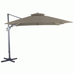 PARASOL 3X3 M ORIENT BIOCLIM ALU TAUPE - PROLOISIRS