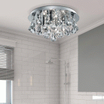 SEARCHLIGHT PLAFONNIER HANNA ROND IP44 38 CM PYRAMIDE CHROMÉE