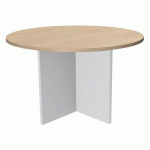 TABLE DE RÉUNION RONDE 100CM CHÊNE/BLANC - SIMMOB