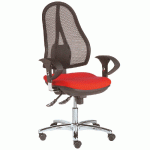 TOPSTAR SIÈGE DE BUREAU OPEN POINT DELUXE - MAILLE FILET - DOSSIER NOIR - ASSISE ROUGE