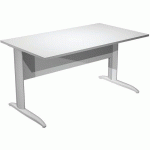 BUREAU DROIT PIEDS L EN MÉTAL FAST - 140 CM - BLANC -